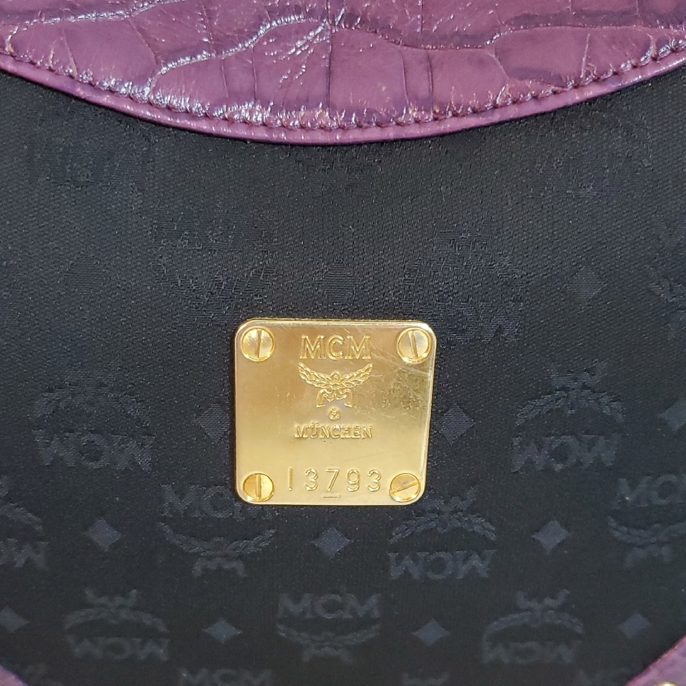 MCM Black and Purple Hobo Shoulder Bag EUC - Picture 2 of 12